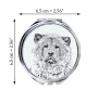 Chow Chow - Pocket mirror with a dog, personalized mirror for a purse, compact mirror with Art-Dog brand print.