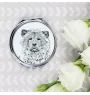Chow Chow - Pocket mirror with a dog, personalized mirror for a purse, compact mirror with Art-Dog brand print.