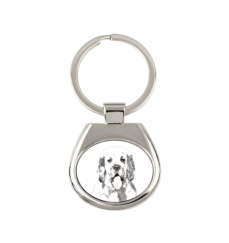 Clumber Spaniel - porte-clés avec chien, porte-clés imprimé, breloque personnalisée de la marque Art-Dog