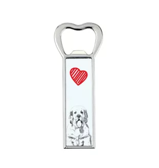 Clumber Spaniel - bottle opener with a dog, personalized fridge opener, unique gift for a man by Art-Dog brand