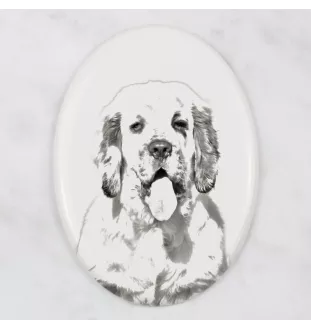 Clumber Spaniel płyta nagrobna ze zdjęciem psa Art-Dog