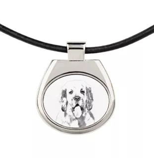 Clumber Spaniel zawieszka naszyjnik z psem Art-Dog