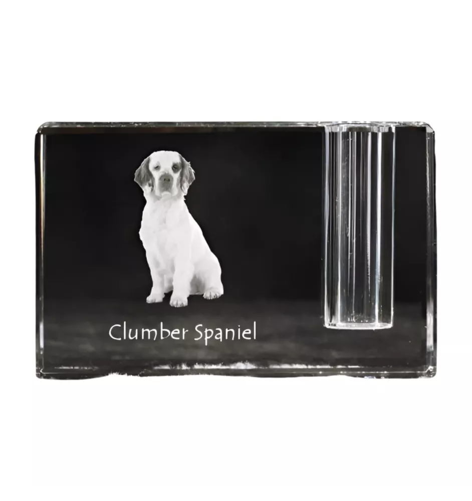 Clumber Spaniel penholder kryształowy z psem Art-Dog