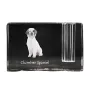 Clumber Spaniel - Porte-stylos, organiseur en cristal avec photo de chien, décoration de bureau unique par la marque Art-Dog