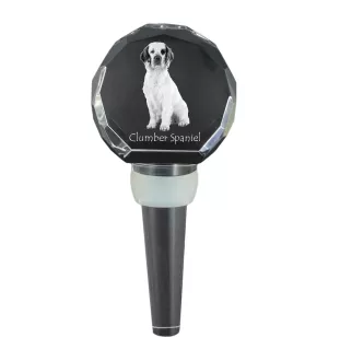 Clumber Spaniel - Crystal bottle stopper, unique wine stopper with photo, personalised gift for sommelier by Art-Dog brand