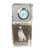 Clumber Spaniel - crystal clock with a photo, a photo of a dog in crystal, personalized desk clock by Art-Dog brand