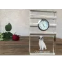Clumber Spaniel - une horloge en verre avec une photo, une photo de chien dans un cristal, une horloge de bureau personnalisée de la marque Art-Dog