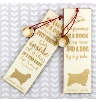 Clumber Spaniel - dog bookmark, personalized bookmark, gift for bookworm from Art-Dog brand