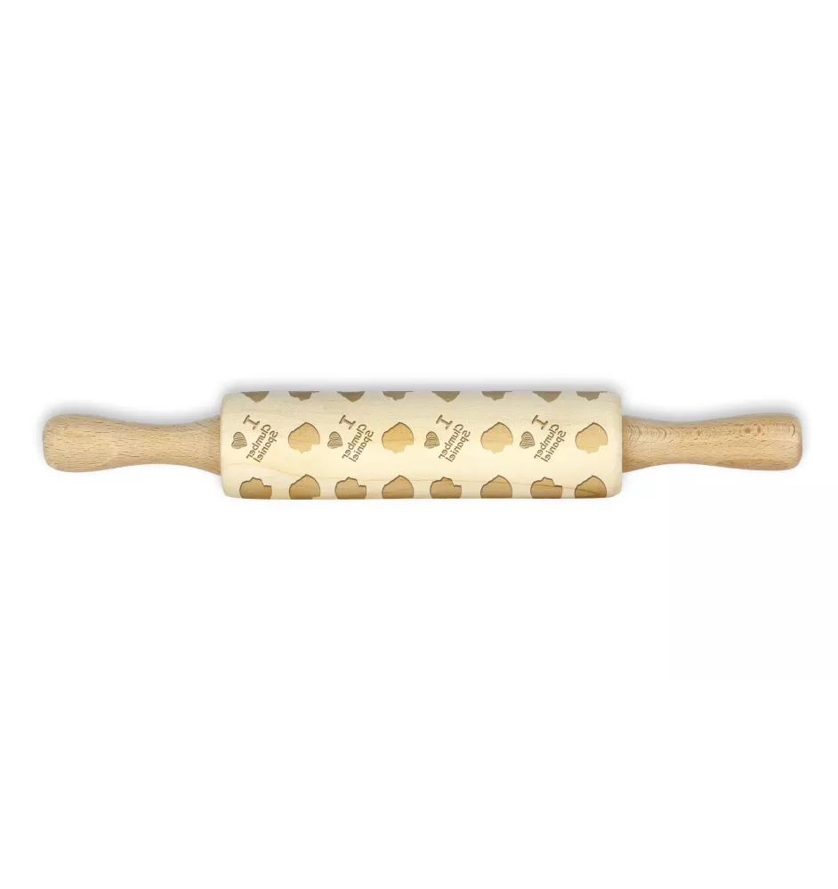 Clumber Spaniel - small rolling pin with a dog pattern, a rolling pin for children's dough, decorating ceramic clay by Art-Dog brand