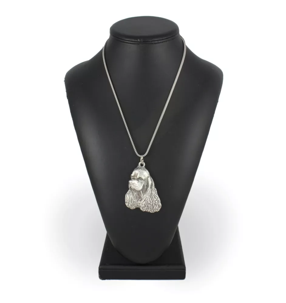 Clumber Spaniel - un collier avec un chien, un pendentif de chien sur une chaîne en argent, un bijou unique de la marque Art-Dog