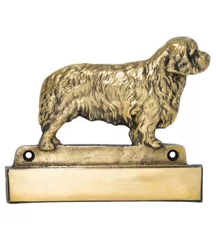 Clumber Spaniel - plaque d'adresse avec chien, plaque de nom en laiton, plaque de porte personnalisée avec le nom de la marque Art-Dog