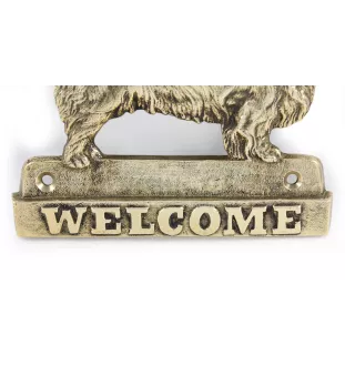 Clumber Spaniel - Türschild mit Hund, messingfarbenes Willkommensschild, einzigartiges Schild mit der Aufschrift Welcome von der Marke Art-Dog