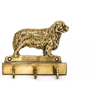 Clumber Spaniel - porte-clés avec chien, support en laiton pour accessoires pour chiens, élégante décoration pour le couloir de la marque Art-Dog