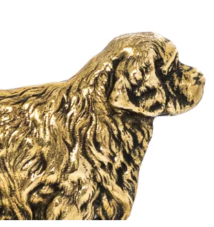 Clumber Spaniel - key holder with a dog, brass handle for dog accessories, an elegant decoration for the hallway from the Art-Dog brand.