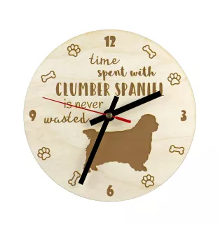 Clumber Spaniel - clock with a dog, wooden clock, wall clock for dog lovers, clock for desk and shelf, Art-Dog