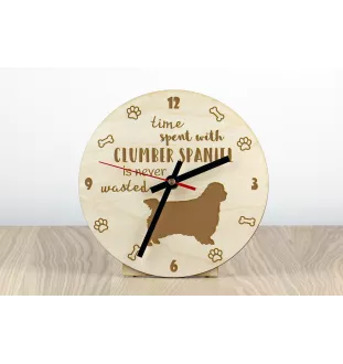 Clumber Spaniel - clock with a dog, wooden clock, wall clock for dog lovers, clock for desk and shelf, Art-Dog