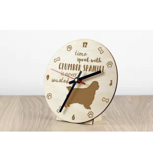 Clumber Spaniel - clock with a dog, wooden clock, wall clock for dog lovers, clock for desk and shelf, Art-Dog