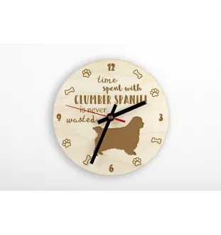 Clumber Spaniel - clock with a dog, wooden clock, wall clock for dog lovers, clock for desk and shelf, Art-Dog