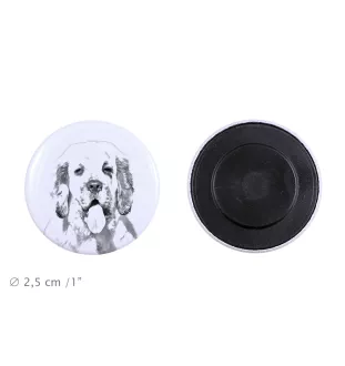 Clumber Spaniel Magnet mit einem Hundepfotenabdruck, außergewöhnlich leicht, starker Magnet, handgefertigtes Produkt der Marke Art-Dog