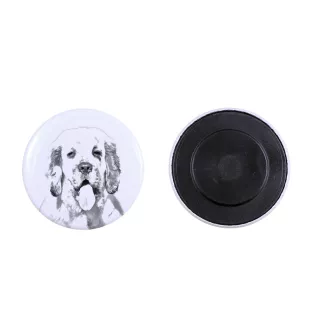 Clumber Spaniel Magnet mit einem Hundepfotenabdruck, außergewöhnlich leicht, starker Magnet, handgefertigtes Produkt der Marke Art-Dog