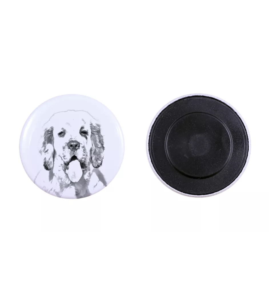 Clumber Spaniel - aimant avec un œil de chien, exceptionnellement léger, aimant puissant, produit fabriqué à la main par la marque Art-Dog