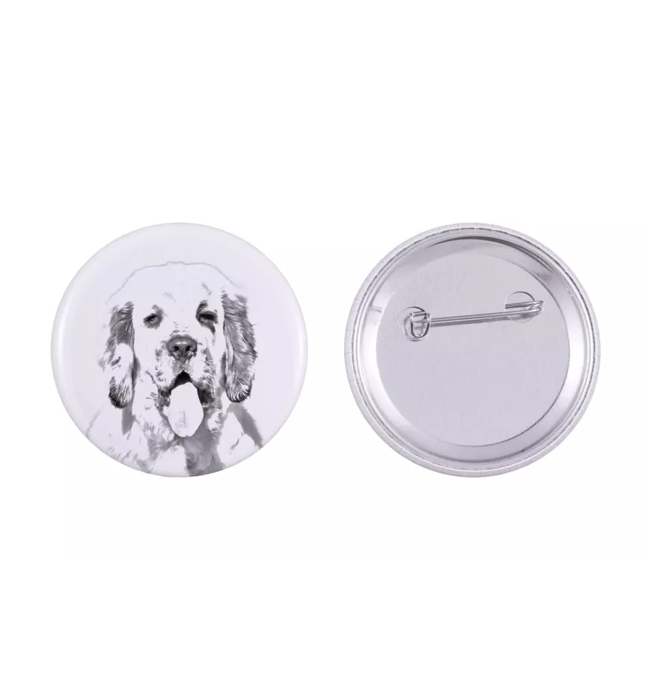 Clumber Spaniel - Anstecknadel mit Ihrem Hund, fügen Sie Ihr eigenes Foto hinzu, Marke Art-Dog
