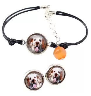 Clumber Spaniel - a set of jewelry with your photo, a woman's ornament, handmade item, a product made with passion for creating the Art-Dog brand.