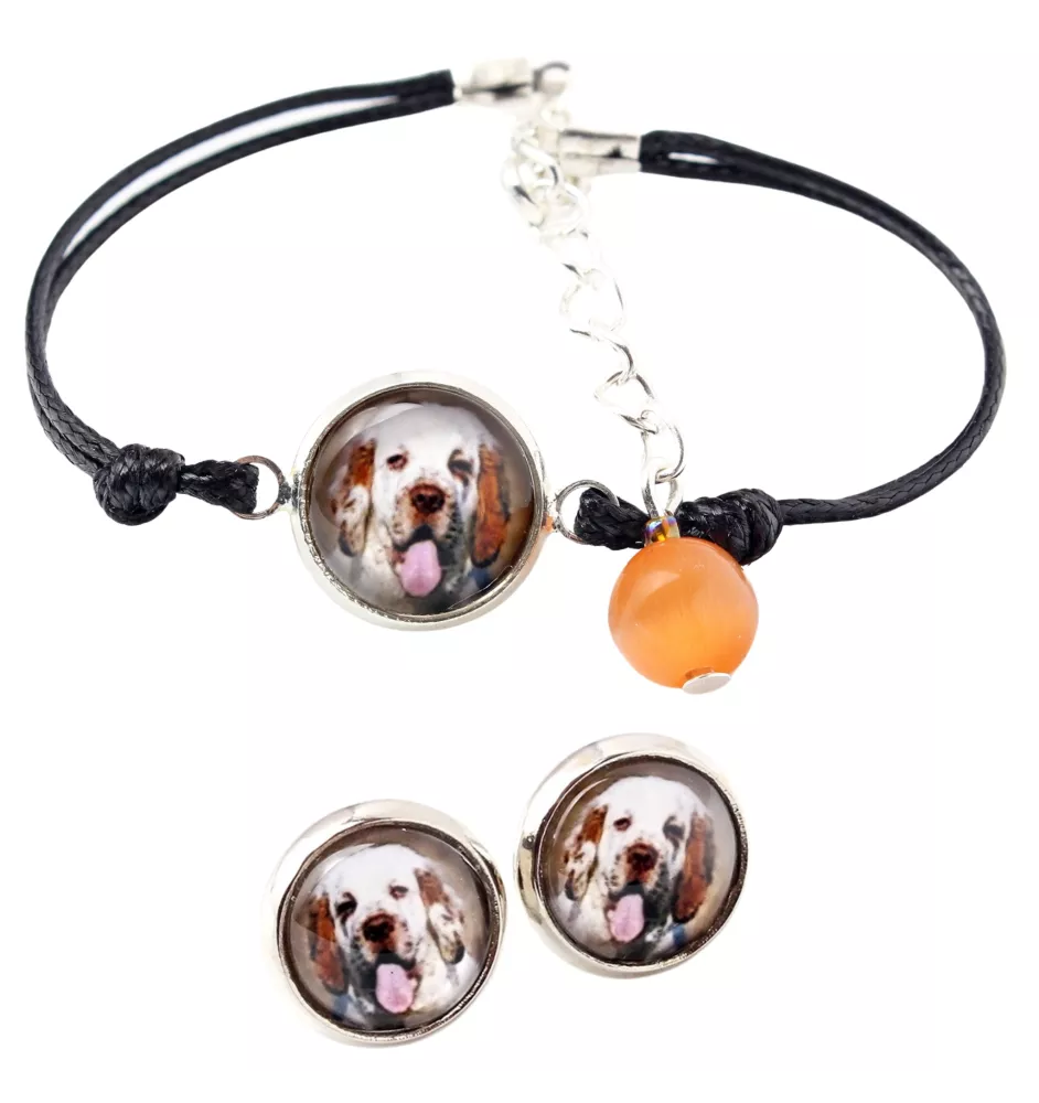 Clumber Spaniel - ensemble de bijoux avec votre photo, accessoire féminin, article fait main, produit fabriqué à la main avec passion pour la création de la marque Art-Dog