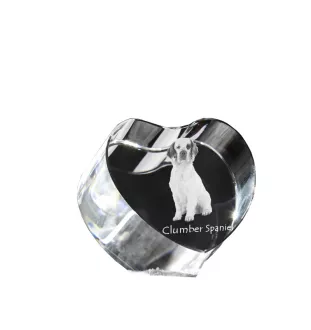 Clumber Spaniel serce kryształowe z psem Art-Dog