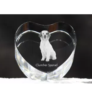 Clumber Spaniel serce kryształowe z psem Art-Dog