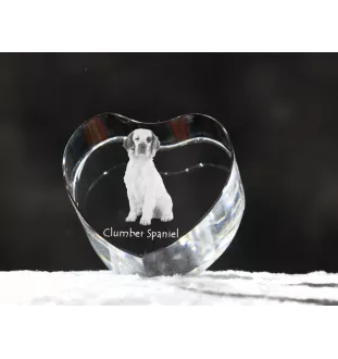 Clumber Spaniel serce kryształowe z psem Art-Dog