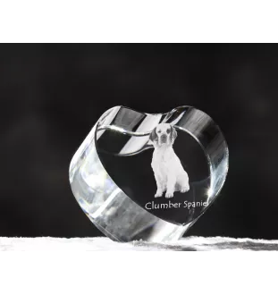 Clumber Spaniel serce kryształowe z psem Art-Dog