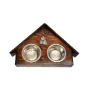 Clumber Spaniel - wooden stand with bowls for a dog, decorative dog bowls, a gift for adopting a dog from the Art-Dog brand