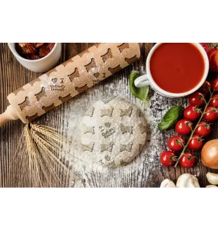 Clumber Spaniel - rolling pin for dough with a dog, patterned rolling pin for ceramics, a gift for a cook from the Art-Dog brand