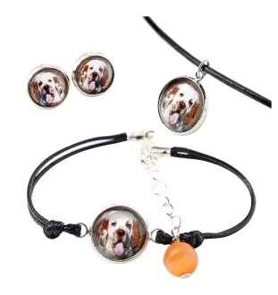 Clumber Spaniel - Schmuckset in einer Schachtel, Halskette, Ohrringe, Armband, Produkte der Marke Art-Dog