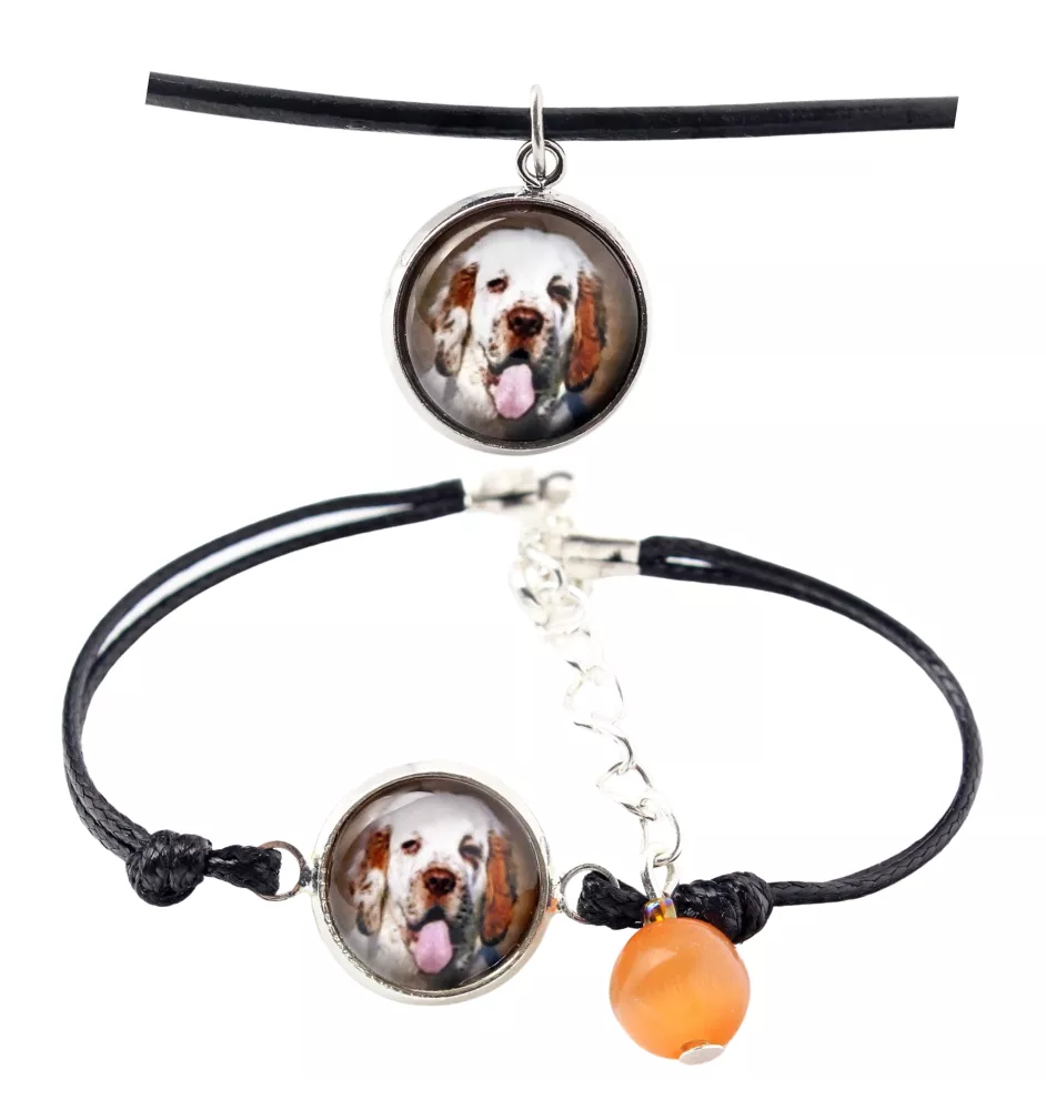 Clumber Spaniel - Schmuckset mit Ihrem Foto, handgefertigtes Set, Armband und Halskette von Art.-Dog.