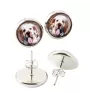 Clumber Spaniel - earrings in a box, your photo, handmade jewelry, a product of the Art-Dog brand