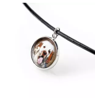 Clumber Spaniel naszyjnik w pudełku ze zdjęciem Art-Dog