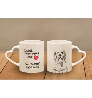Clumber Spaniel - Tasse mit Hund, entzückende Tasse mit herzförmigem Henkel, universelles Geschenk der Marke Art-Dog