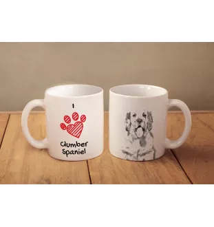Clumber Spaniel kubek z psem I love Art-Dog