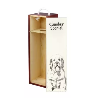Clumber Spaniel - wine box with a dog, alcohol box with graphics, personalized gift box from the Art-Dog brand