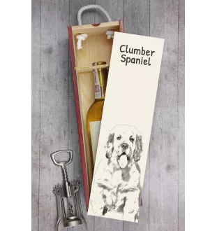 Clumber Spaniel - wine box with a dog, alcohol box with graphics, personalized gift box from the Art-Dog brand