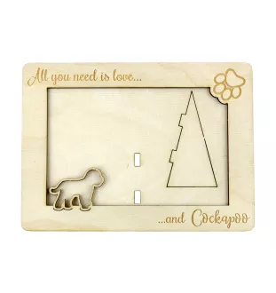 Cockapoo, cock-a-poo, cockerpoo, spoodle - Cadre photo, cadre en bois gravé, un joli gadget pour l'amoureux des chiens par Art-Dog