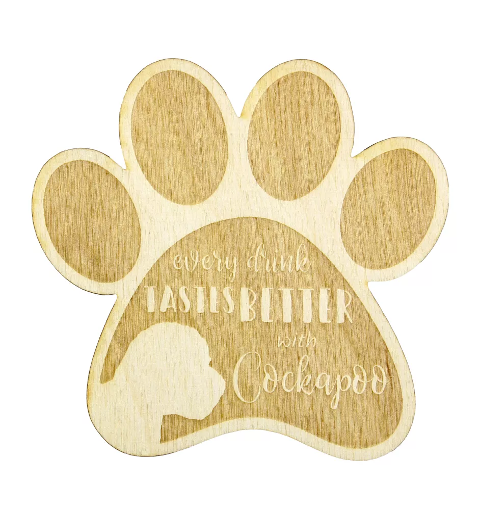 Cockapoo - Tasse Untersetzer, graviert Untersetzer mit Hund, Geschenk für Hundeliebhaber von Art-Dog Marke