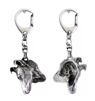 Collie à poil court, Colley à poil court - Porte-clés argenté avec chien, décoration de sac à main, pendentif de sac à dos par la marque Art-Dog