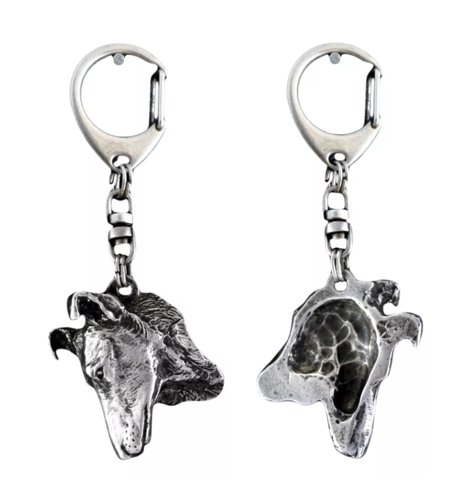 Collie Smooth - Silver-plated key ring with dog, handbag decoration, backpack pendant by Art-Dog brand