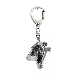 Collie Smooth - Silver-plated key ring with dog, handbag decoration, backpack pendant by Art-Dog brand