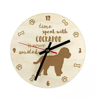 Cockapoo - Uhr mit Hund, Holzuhr mit Gravur, personalisierte Uhr von Art-Dog
