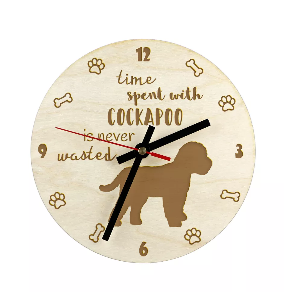 Cockapoo, cock-a-poo, cockerpoo, spoodle - horloge avec chien, horloge en bois avec gravure, horloge personnalisée par Art-Dog