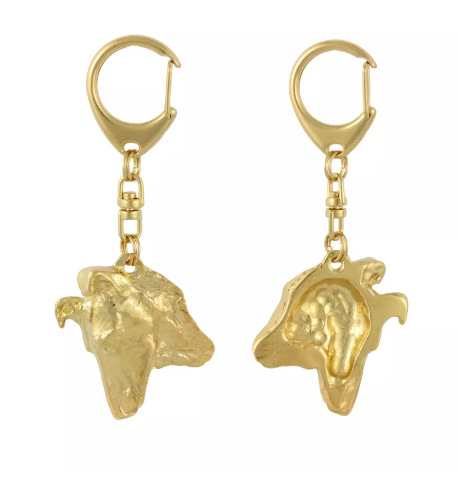 Collie Smooth - Gilded key ring with dog, handbag decoration, luxury accessory by Art-Dog brand